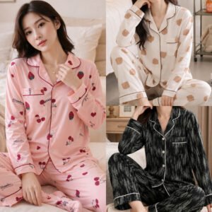 EMILY PIYAMA Baju Tidur Set Piyama Lengan Panjang Celana Panjang Series 2 Bahan Poly Bamboo Adem & Lembut